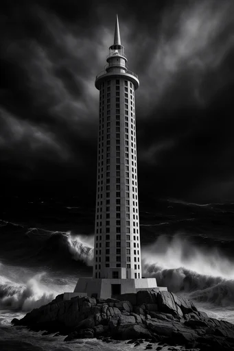 Monolithic Brutalist Noir style reference image — geometric abstraction