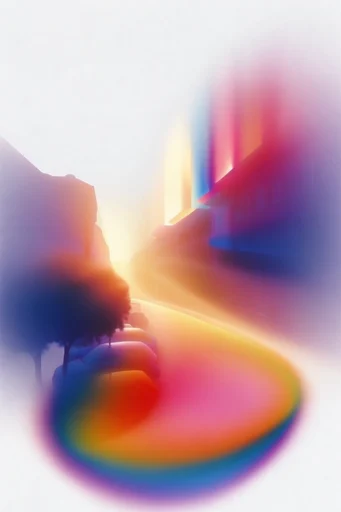 Luminous Chromatic Morphism style reference image — fluid chromatic gradients
