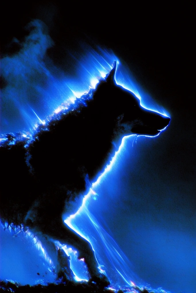 Nocturnal Cobalt Glitch style AI image example 3