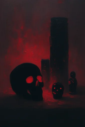 Crimson Noir Gothic style reference image — stark high-contrast silhouettes
