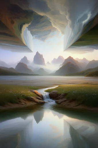 Ethereal Surrealist Portals style reference image — muted earth tones