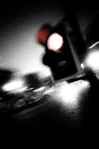 Submerged Noir Grain style reference image — heavy film grain