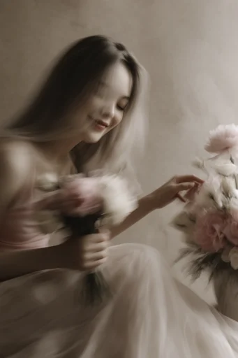 Kinetic Spectral Monochrome style reference image — shutter drag
