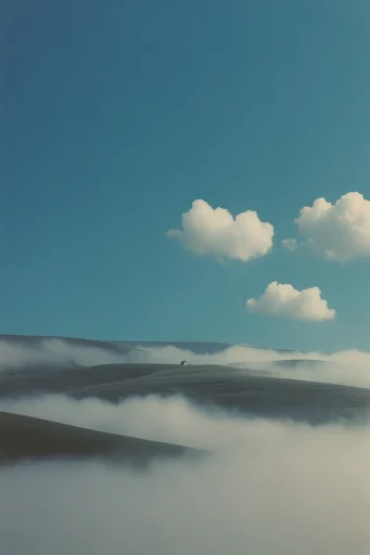 Minimalist Ethereal Surrealism style reference image — ethereal sky blue