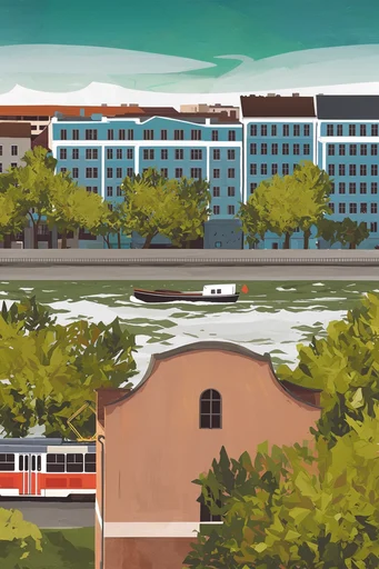 Nostalgic Painterly Minimalism style reference image — gouache illustration