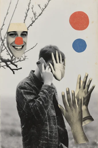 Surreal Analog Retro-Collage moodboard — generate AI images in this style