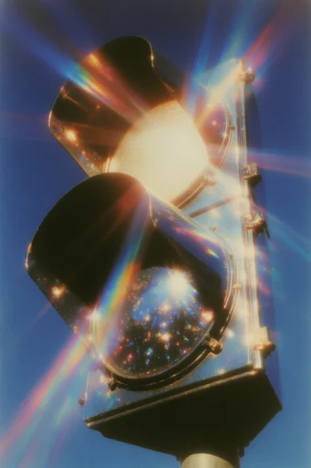 Luminous Retro Surrealism style reference image — starburst lens flare