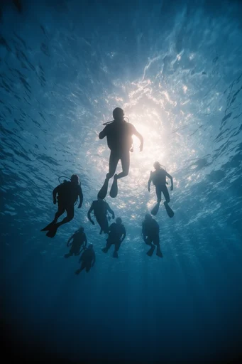 Luminous Abyssal Silhouette style reference image — backlit silhouette