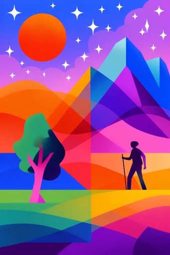 Vibrant Neo-Cubist Vectorism style AI image example 2