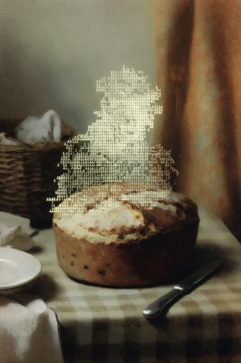 Digital Renaissance Glitch style reference image — pixelated artifacts