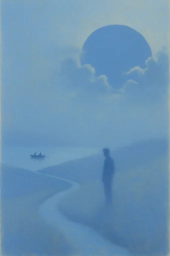 Ethereal Blue Minimalism style AI image example 2