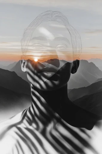 Kinetic Monochrome Noir style reference image — high contrast monochrome