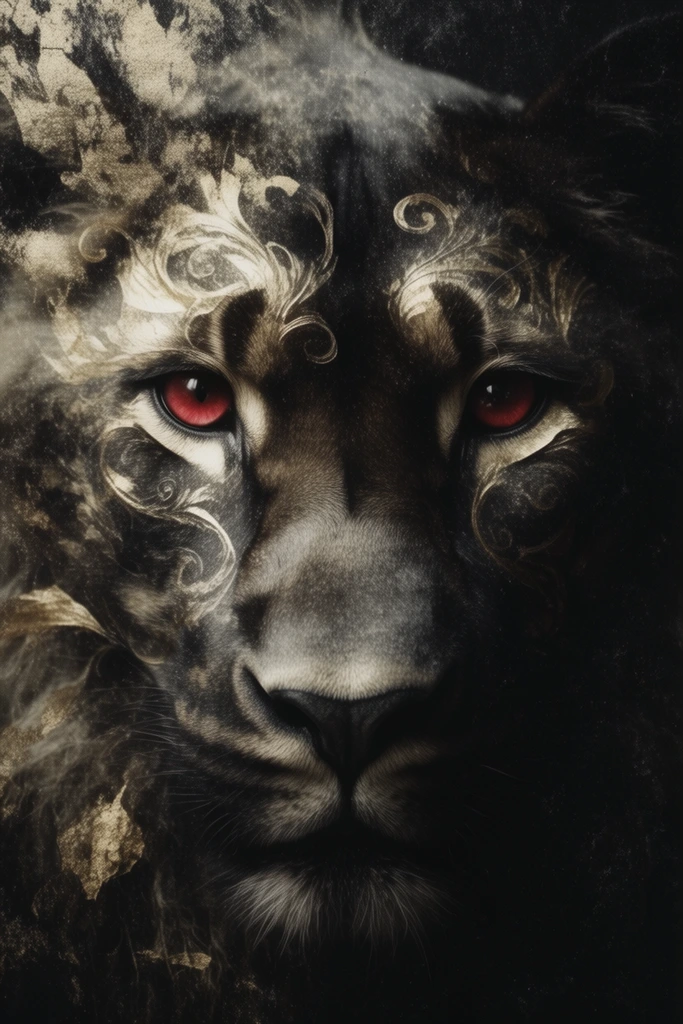 Chiaroscuro Gold Surrealism style AI image example 3