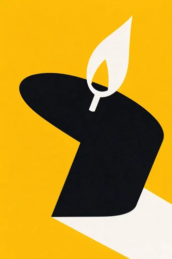Amber Noir Graphicism style reference image — bold geometric lines