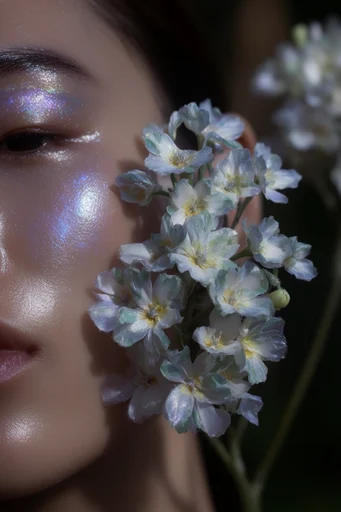 Luminous Cyber Noir style reference image — cool-toned metallic palette