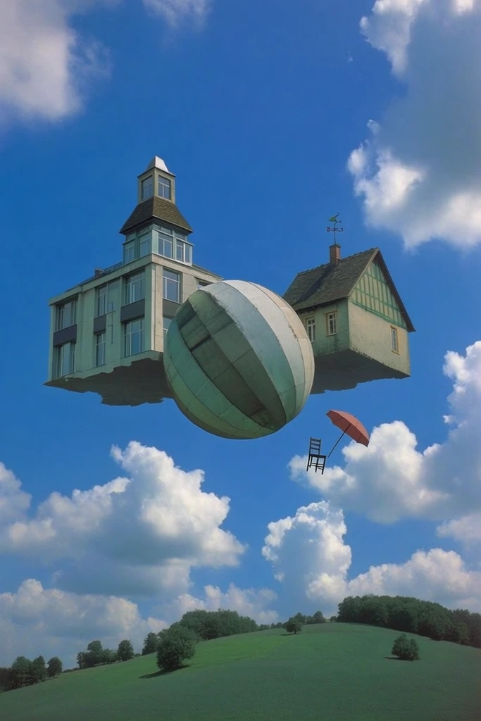 Surrealist Sky Collage style AI image example 2