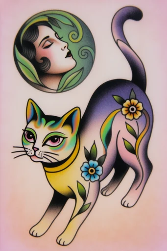 Neon Surreal Folklore style AI image example 3