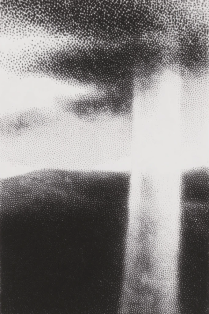 Stark Noir Pointillism style AI image example 2