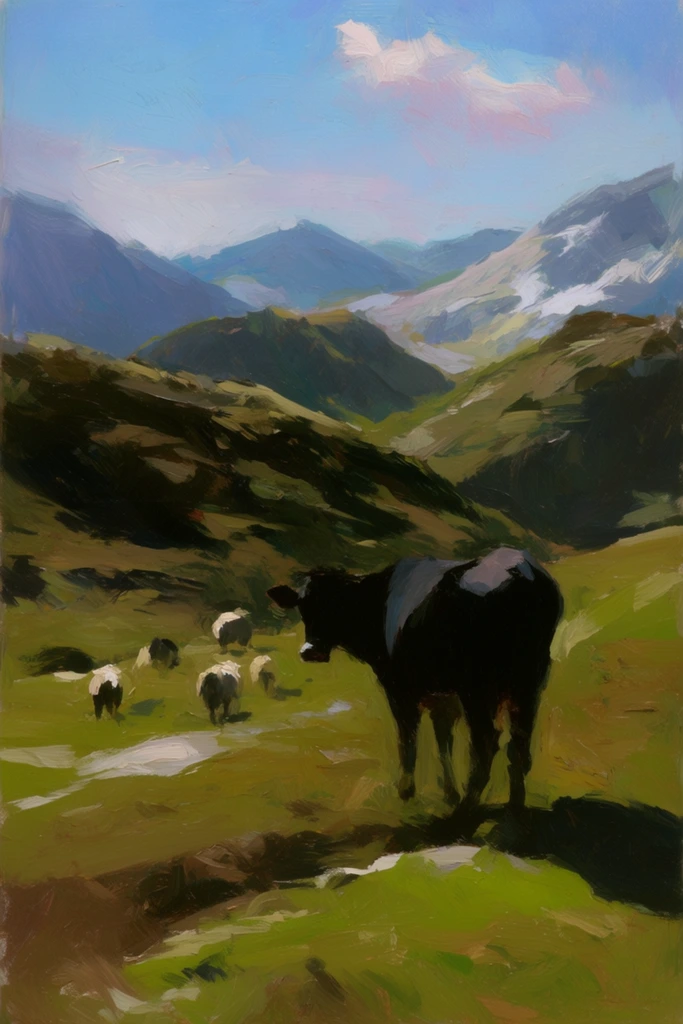 Textured Impasto Landscapes style AI image example 3