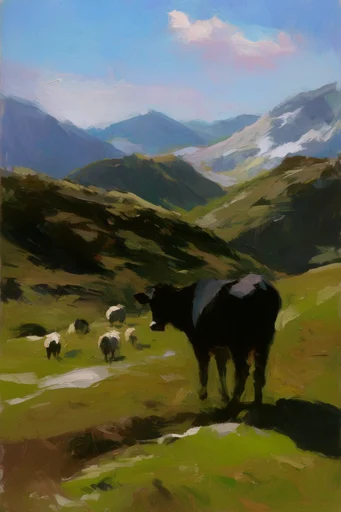 Textured Impasto Landscapes style AI image example 3