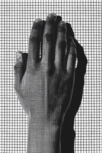 Monochrome Graphic Grids style reference image — stark silhouette