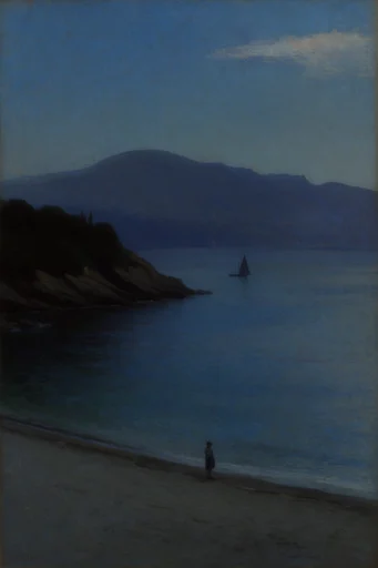 Nocturnal Gothic Tonalism style reference image — chiaroscuro oil painting
