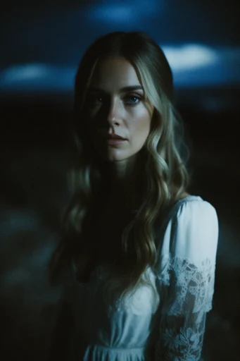 Cinematic Nocturnal Melancholia style reference image — soft focus