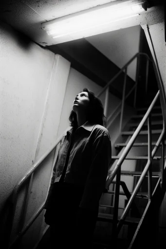Kinetic Noir Realism style reference image — high contrast black and white photography