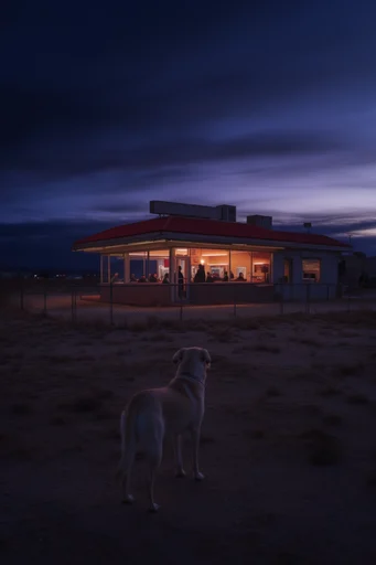 Cinematic Neon Liminality style reference image — atmospheric solitude