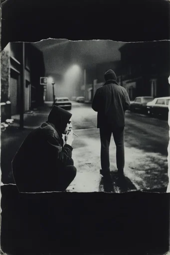 Monochromatic Avant-Garde Noir style reference image — high-contrast noir