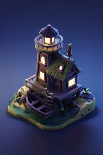 Charming Isometric Voxelworlds style reference image — clean studio background