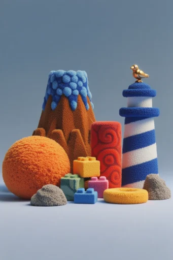 Tactile Voxel Whimsy style reference image — voxel geometry