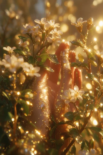 Luminous Gilded Dreamscape style reference image — radiant lens flare