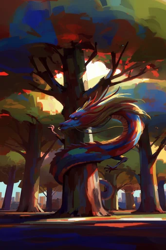Vibrant Urban Painterly style reference image — saturated color palette