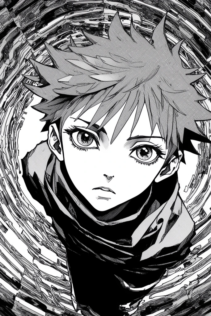Graphic Monochrome Narrative style AI image example 1
