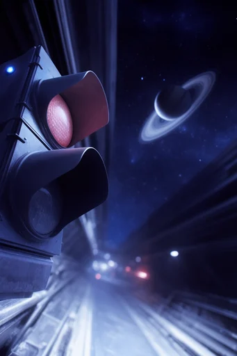 Celestial Glacial Solitude style reference image — cinematic sci-fi