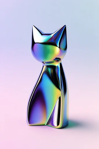 Iridescent Liquid Chrome style reference image — gradient background