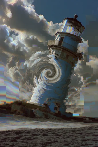 Recursive Glitch Surrealism style reference image — pixel sorting