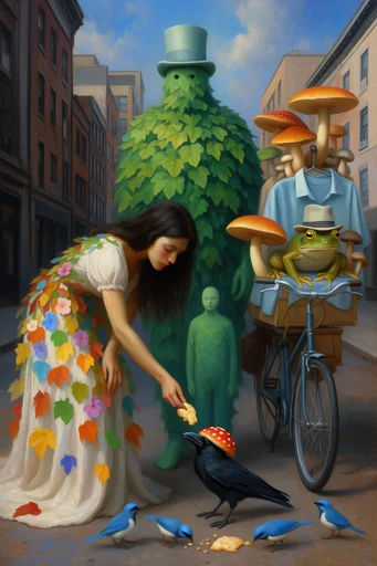 Narrative Surrealist Synthesis style reference image — magical realism