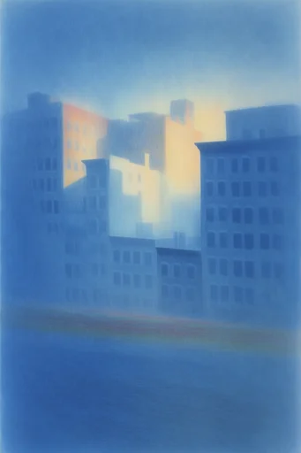 Nocturnal Ethereal Cyanotype style reference image — cyanotype texture