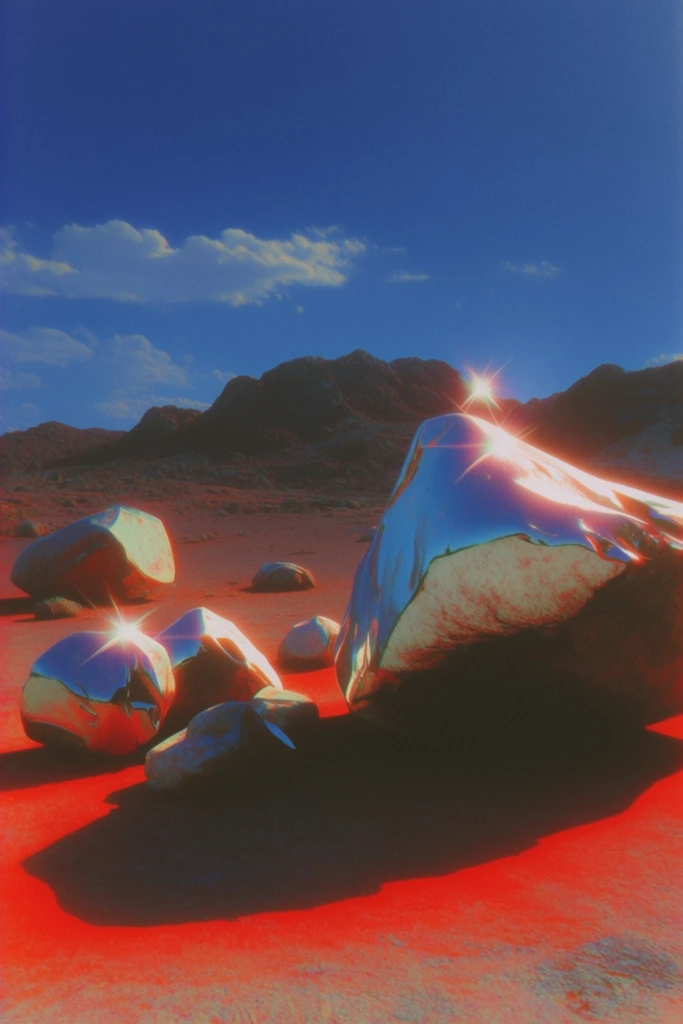Prismatic Chrome Retro-Futurism style AI image example 2