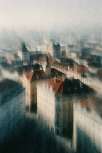 Atmospheric Memory Impressionism style reference image — heavy film grain