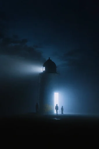 Cinematic Void Minimalism style reference image — deep indigo and cyan