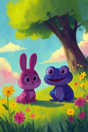 Whimsical Storybook Artistry style reference image — expressive simplified features