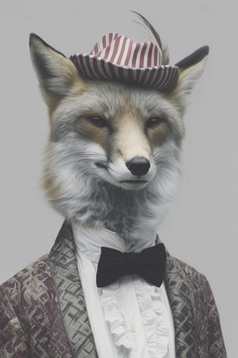 Minimalist Surrealist Couture style reference image — anthropomorphic elegance