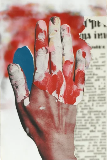 Raw Analog Collage style reference image — high-contrast monochrome