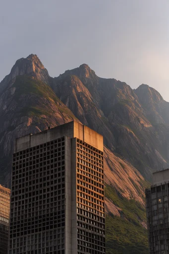 Luminous Geometric Brutalism style reference image — architectural abstraction