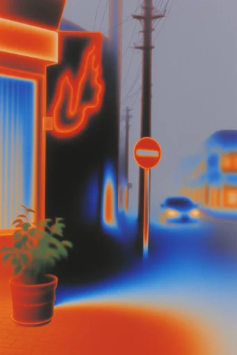 Thermal Ethereal Noir style reference image — thermal imaging style