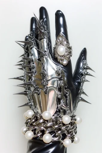 Liquid Gothic Sovereign style reference image — liquid chrome texture