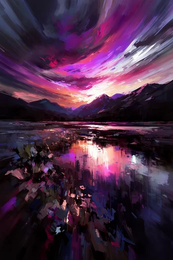 Luminous Neon Impressionism style reference image — expressive impasto digital painting